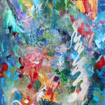 Картина под названием "Vague - 3001" - Lucie Gonella, Подлинное произведение искусства, Акрил Установлен на Деревянная рама…