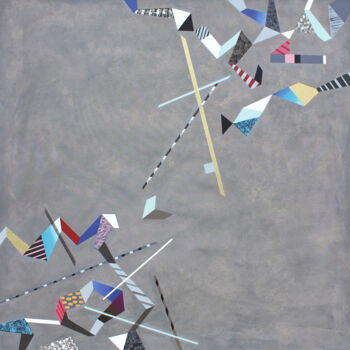 Malerei mit dem Titel "Diagonal Compositio…" von Lucie Jirků, Original-Kunstwerk, Acryl Auf Keilrahmen aus Holz montiert