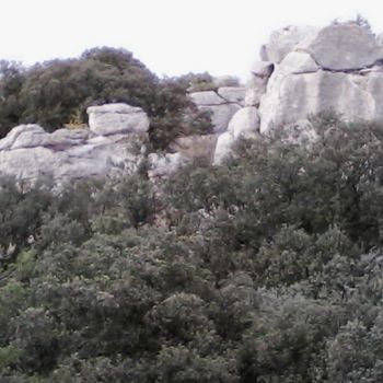 Fotografia intitolato "Paysage rocheux" da Lucie Lucy, Opera d'arte originale