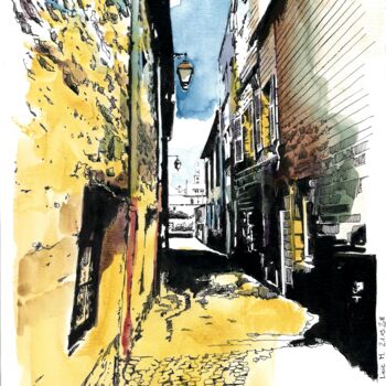 「Ruelle quartier St…」というタイトルの絵画 Lucie Marcillatによって, オリジナルのアートワーク, インク