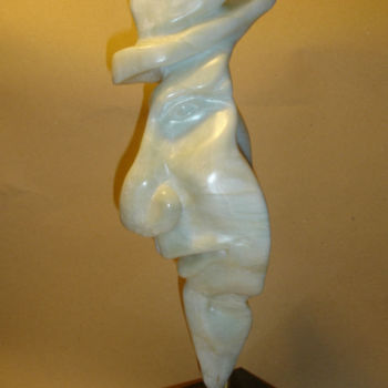 Escultura intitulada "chanteur à 2 voix" por Lucie Nadeau, Obras de arte originais, Pedra