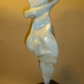 Sculpture titled "chanteur à 2 voix" by Lucie Nadeau, Original Artwork, Stone