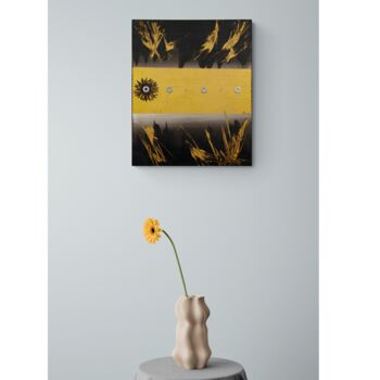 Schilderij getiteld "Golden light" door Lucie Rey (LM l'Art), Origineel Kunstwerk, Acryl Gemonteerd op Frame voor houten bra…