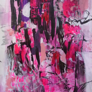 Dessin intitulée "En rouge et rose" par Lucie Rydlova, Œuvre d'art originale, Autre