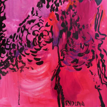 Peinture intitulée "En rouge et rose" par Lucie Rydlova, Œuvre d'art originale, Acrylique