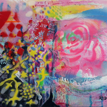 Peinture intitulée "Star rose" par Lucie Rydlova, Œuvre d'art originale, Acrylique