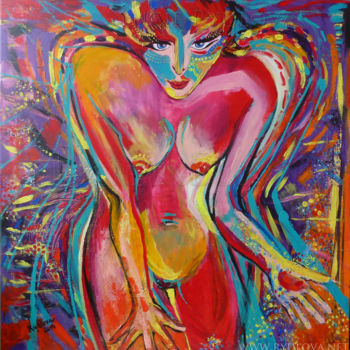 Painting titled "Peinture Portrait A…" by Lucie Rydlova, Original Artwork, Acrylic