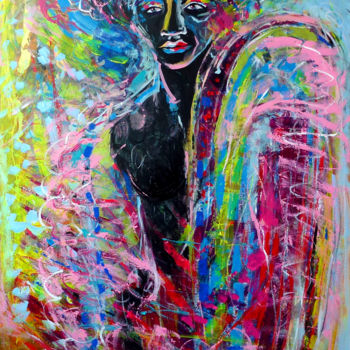 Картина под названием "Peinture portrait H…" - Lucie Rydlova, Подлинное произведение искусства, Акрил