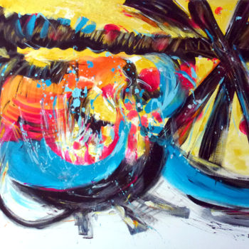 Painting titled "Peinture Abstraite…" by Lucie Rydlova, Original Artwork, Acrylic