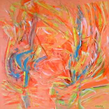 Pittura intitolato "Peinture abstraite…" da Lucie Rydlova, Opera d'arte originale, Acrilico