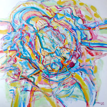 Картина под названием "Peinture abstraite…" - Lucie Rydlova, Подлинное произведение искусства, Акрил