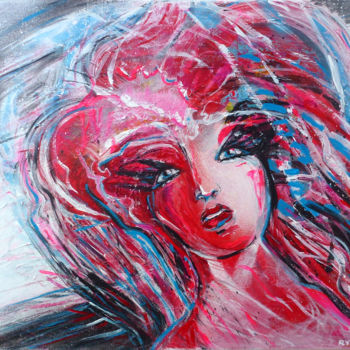 Painting titled "Peinture portrait F…" by Lucie Rydlova, Original Artwork, Acrylic