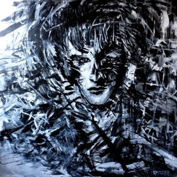 Painting titled "Monochrome Existence" by Lucie Rydlova, Original Artwork, Acrylic