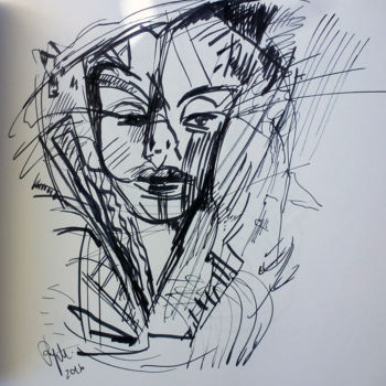 图画 标题为“Dessin Sketch / Dan…” 由Lucie Rydlova, 原创艺术品, 其他