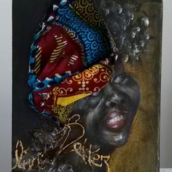Schilderij getiteld "La Ghanéenne" door Lucie Lou Blanchard, Origineel Kunstwerk, Acryl