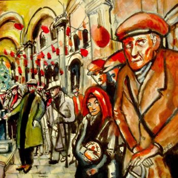 Painting titled "Fête de noël." by Lucien Chiaselotti, Original Artwork, Watercolor