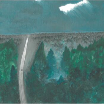Peinture intitulée "À travers les forêts" par Lucien Fabre, Œuvre d'art originale, Acrylique Monté sur Carton