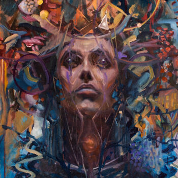 Картина под названием "Mirror of the psyche" - Lucien Gorlier, Подлинное произведение искусства, Масло