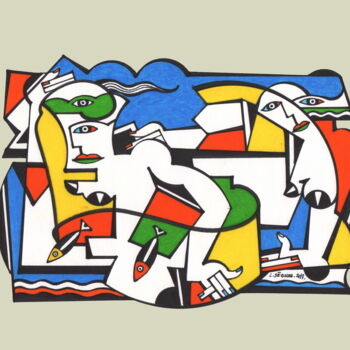 Drawing titled "Andrographie N° 391…" by Lucien Ségura, Original Artwork, Marker