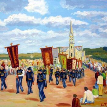Painting titled "Procession à Sainte…" by Lucien Tanneau, Original Artwork