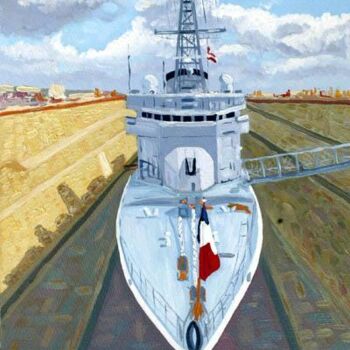 Painting titled "fregate "asm" "la t…" by Lucien Tanneau, Original Artwork