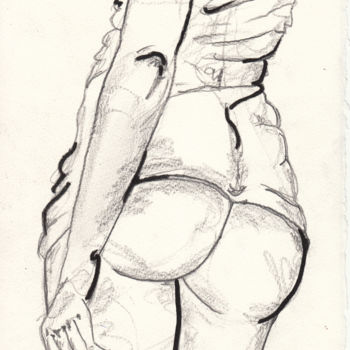 Drawing titled "le-feu-au-derche.jpg" by Lucien Adami, Original Artwork, Pencil