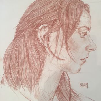 Drawing titled "inconnue" by Lucien Adami, Original Artwork, Other