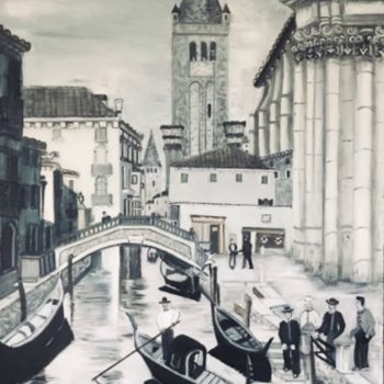 Pittura intitolato "Venise Epoque du No…" da Lucien Dufour, Opera d'arte originale, Olio Montato su Telaio per barella in le…