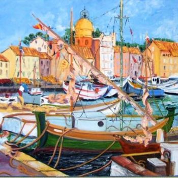 Malerei mit dem Titel "M20 - Sur le port d…" von Lucien Dufour, Original-Kunstwerk