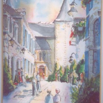 Malerei mit dem Titel "D12 - Rue du Châtea…" von Lucien Dufour, Original-Kunstwerk