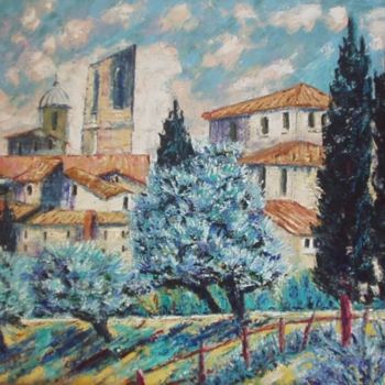 Pittura intitolato "M3 . Village Proven…" da Lucien Dufour, Opera d'arte originale, Olio