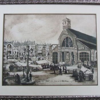 Schilderij getiteld "E54 . Marché Place…" door Lucien Dufour, Origineel Kunstwerk, Olie