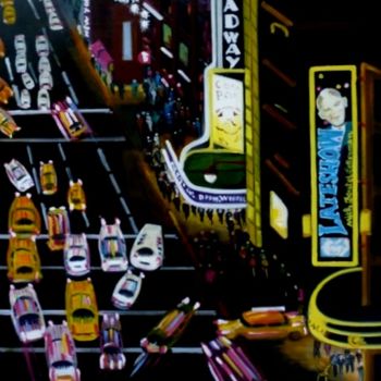 "J24- Broadway la nu…" başlıklı Tablo Lucien Dufour tarafından, Orijinal sanat, Petrol Ahşap Sedye çerçevesi üzerine monte e…