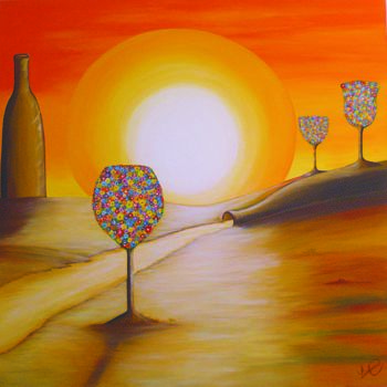 Картина под названием "Sol Victorioso y Fe…" - Luciene Manteiga, Подлинное произведение искусства, Акрил