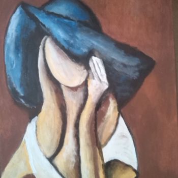 绘画 标题为“la femme au chapeau” 由Henry Prost, 原创艺术品, 油