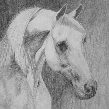 Painting titled "Horse II." by Marta Valášková, Original Artwork