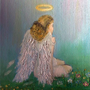 Картина под названием "Angel - painted by…" - Luciné Karyan, Подлинное произведение искусства, Масло
