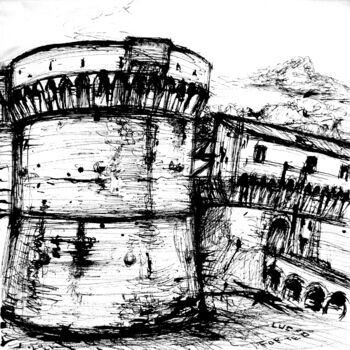 「Fortezza Firmafede」というタイトルの描画 Lucio Forteによって, オリジナルのアートワーク, インク