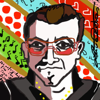 Zeichnungen mit dem Titel "Bono "popart"" von L.C., Original-Kunstwerk