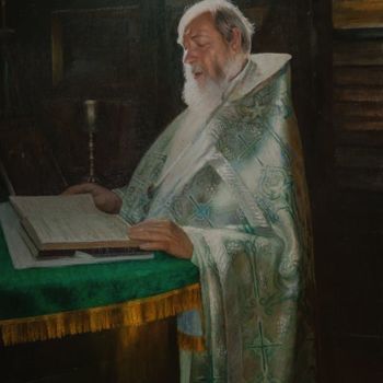 Painting titled "Отец Василий Ермако…" by Nikolai Nikolay Shenigin Shenigin, Original Artwork, Oil