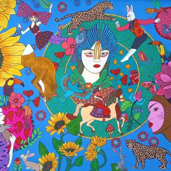 "Au Pays des Merveil…" başlıklı Tablo Lucrezia Solena tarafından, Orijinal sanat, Guaş boya