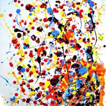 Painting titled "Confetti" by Luc Vincenti, Original Artwork, Oil