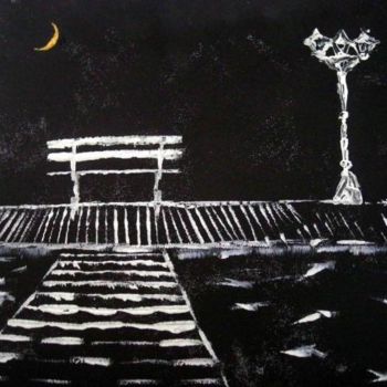 Photographie intitulée "Banc de Nuit" par Luc Vincenti, Œuvre d'art originale, Autre