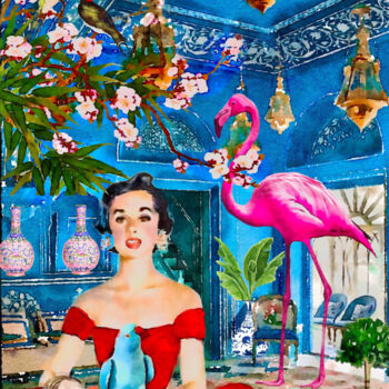 Картина под названием "Freedom to blue par…" - Lucy Klimenko, Подлинное произведение искусства, Акварель