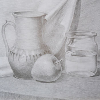 Desenho intitulada "Simplicity - still…" por Lucy Sodel, Obras de arte originais, Lápis