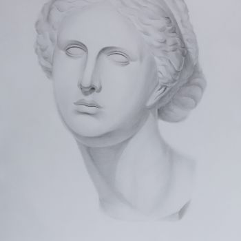 Drawing titled "Aphrodite Goddess" by Lucy Sodel, Original Artwork, Pencil