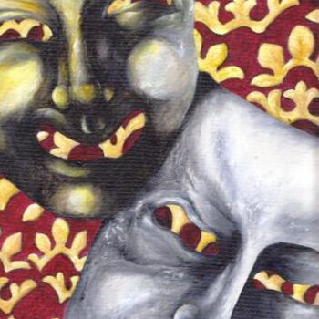 Peinture intitulée "Le Mascherine del T…" par Lucy Beveridge, Œuvre d'art originale, Huile