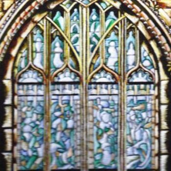 Painting titled "Stained Glass Window" by Lucy Beveridge, Original Artwork, Oil