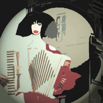 Photographie intitulée "accordeonistejpg.jpg" par Martine Richard, Œuvre d'art originale
