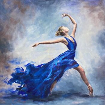 Painting titled "Танец. Картина." by Liudmila Bodiagina, Original Artwork, Oil